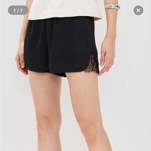Madison Black Women's Shorts with Lace Trim